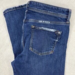 Pilcro Jeans Womens 28  (30x29) Blue Distressed Slim Boyfriend Crop Casual‎